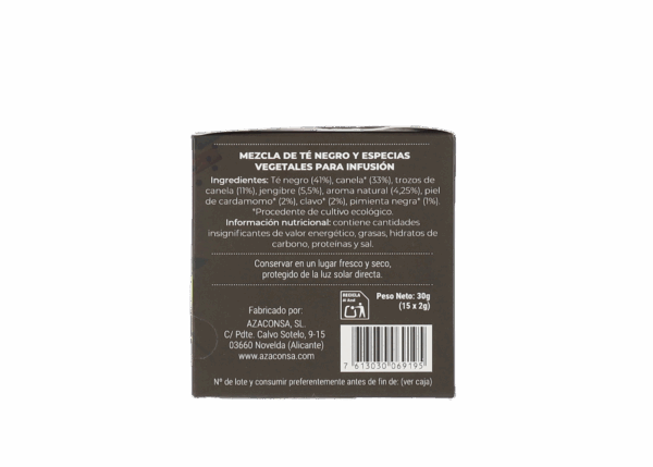 Té Negro Chai Ecológico - Imatge 3
